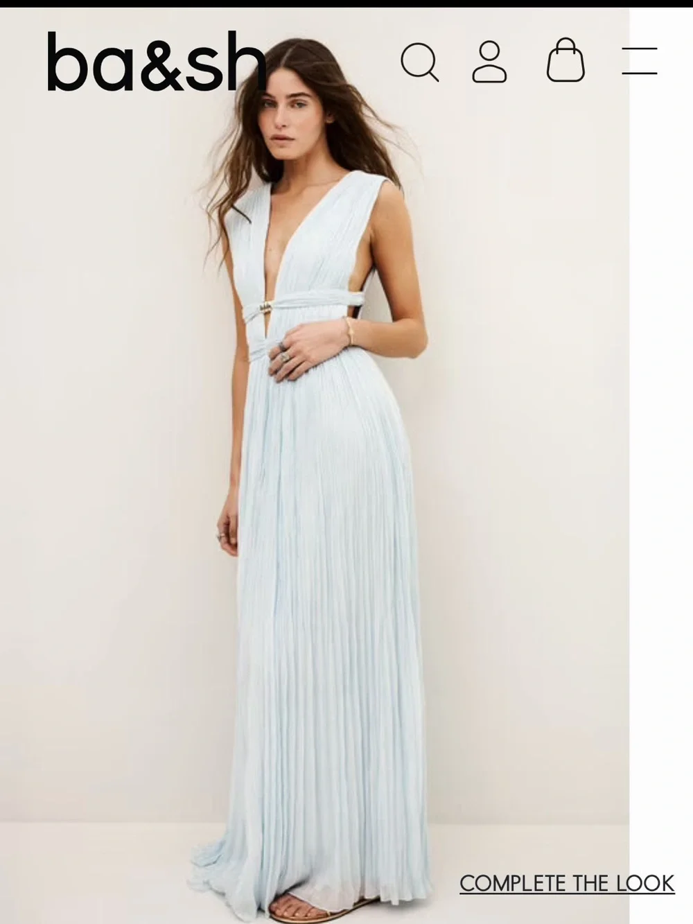 Ba&sh paris light blue tania gown